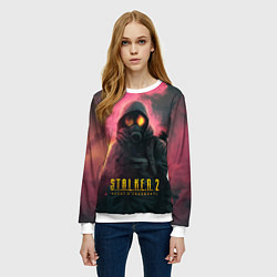 Свитшот женский Stalker 2 горящий атомный завод, цвет: 3D-белый — фото 2