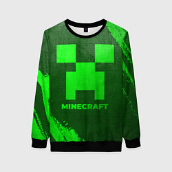 Свитшот женский Minecraft - green gradient, цвет: 3D-черный