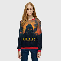 Свитшот женский Stalker загрязненный завод, цвет: 3D-красный — фото 2