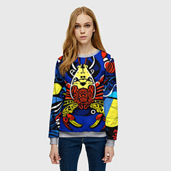 Свитшот женский Абстракция краб, цвет: 3D-меланж — фото 2