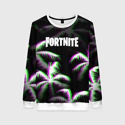 Свитшот женский Fortnite glitch tropix, цвет: 3D-белый
