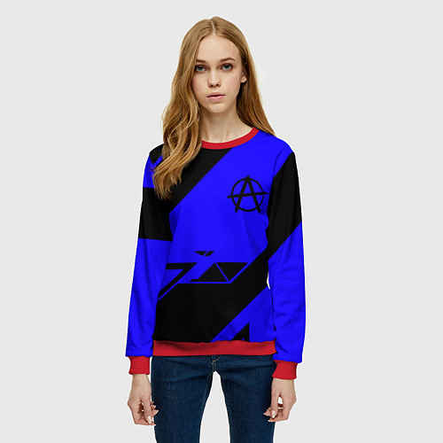Женский свитшот Анархия геометрия / 3D-Красный – фото 3