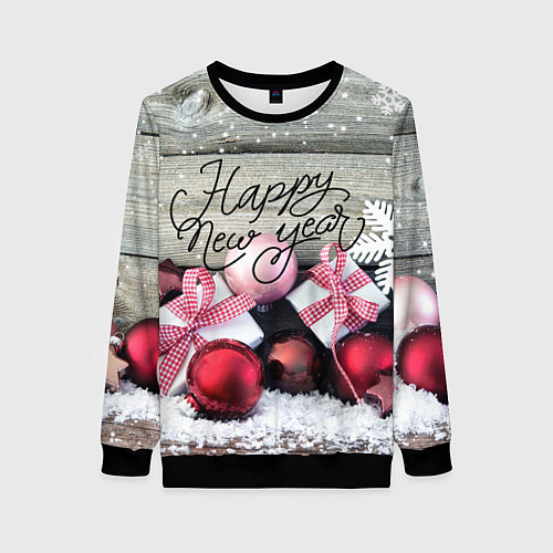 Женский свитшот Новогодние подарки / 3D-Черный – фото 1