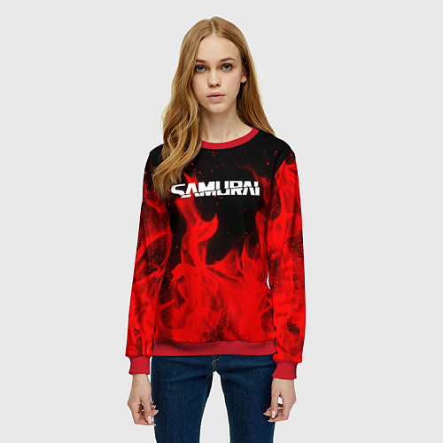 Женский свитшот Samurai fire red / 3D-Красный – фото 3