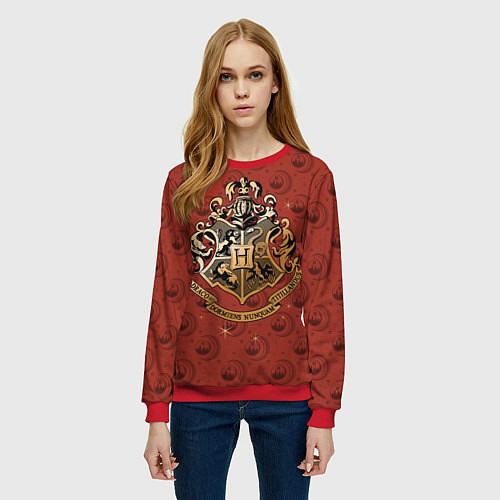 Женский свитшот Факультеты Хогвартса / 3D-Красный – фото 3
