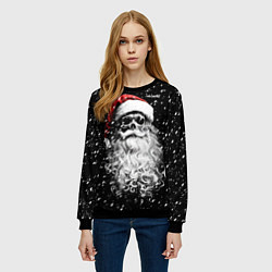 Свитшот женский Санта из ада - снежная ночь, цвет: 3D-черный — фото 2