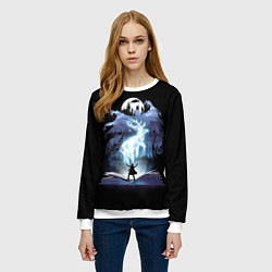 Свитшот женский Harry Potter patronus and dementors, цвет: 3D-белый — фото 2