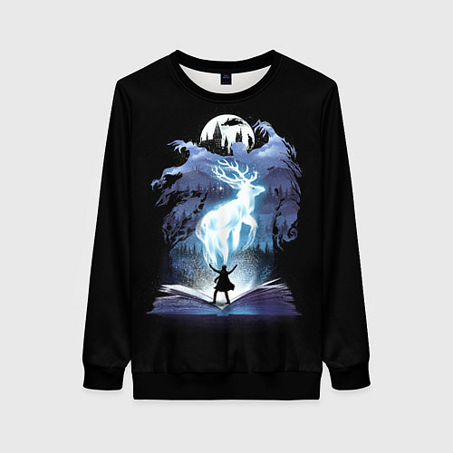 Женский свитшот Harry Potter patronus and dementors / 3D-Черный – фото 1