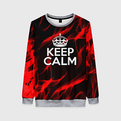 Женский свитшот Keep calm flame red