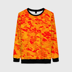 Свитшот женский Красные плитки на жёлтом фоне, цвет: 3D-черный