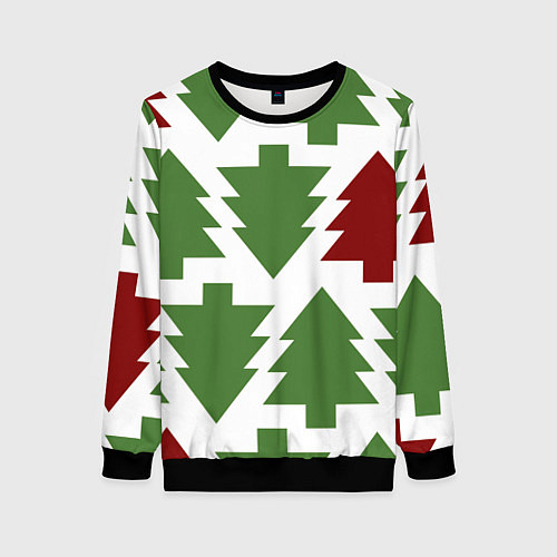 Женский свитшот Елочный новый год / 3D-Черный – фото 1