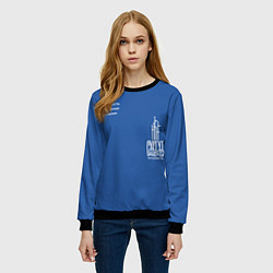 Свитшот женский Сургут - северное сияние, цвет: 3D-черный — фото 2