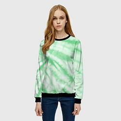 Свитшот женский Салатовый тай дай, цвет: 3D-черный — фото 2