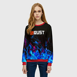 Свитшот женский Rust neon flame, цвет: 3D-красный — фото 2