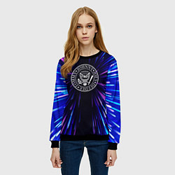Свитшот женский Ramones neon energy, цвет: 3D-черный — фото 2