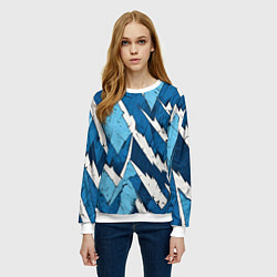 Свитшот женский Геометрический камуфляж, цвет: 3D-белый — фото 2