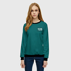 Свитшот женский Игрок 125 - Игра в кальмара, цвет: 3D-черный — фото 2