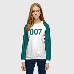 Свитшот женский Игра в кальмара 007, цвет: 3D-белый — фото 2