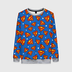Свитшот женский Супермен паттерн, цвет: 3D-меланж