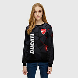 Свитшот женский Ducati - плиты с эффектом свечения, цвет: 3D-черный — фото 2