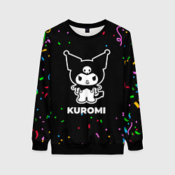 Свитшот женский Kuromi конфети, цвет: 3D-черный