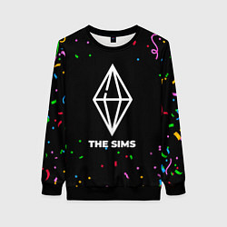 Свитшот женский The Sims конфети, цвет: 3D-черный