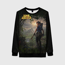 Свитшот женский Lara Croft tomb raider, цвет: 3D-черный