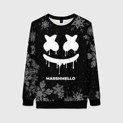 Свитшот женский Снежный Marshmello, цвет: 3D-черный