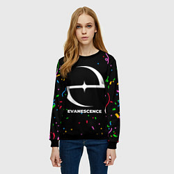 Свитшот женский Evanescence конфети, цвет: 3D-черный — фото 2