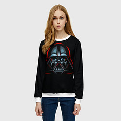 Свитшот женский Neon Darth Vader, цвет: 3D-белый — фото 2
