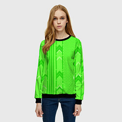 Свитшот женский Закулисье зелёные обои, цвет: 3D-черный — фото 2