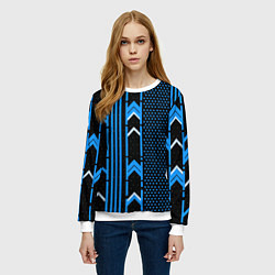 Свитшот женский Синие обои на чёрном фоне, цвет: 3D-белый — фото 2