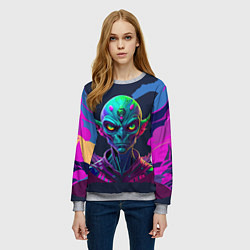 Свитшот женский Чужак с другой планеты, цвет: 3D-меланж — фото 2