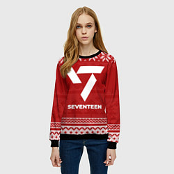 Свитшот женский Новогодний Seventeen, цвет: 3D-черный — фото 2