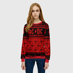 Свитшот женский ACDC christmas sweater, цвет: 3D-красный — фото 2