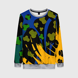 Свитшот женский Абстрактные пятна леопарда, цвет: 3D-меланж