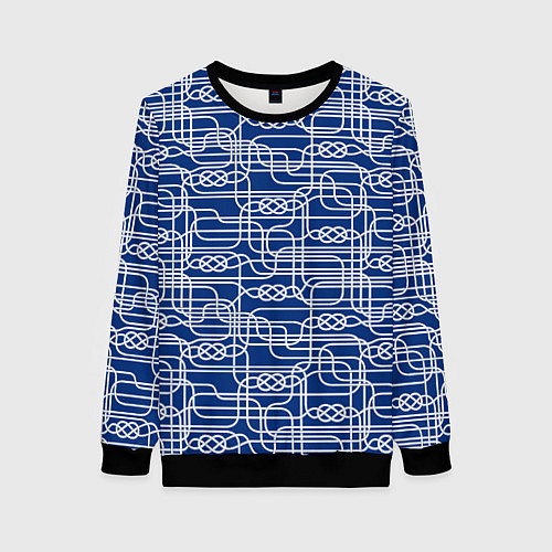 Женский свитшот Паттерн с узлами водопроводного лабиринта / 3D-Черный – фото 1