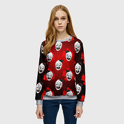 Свитшот женский Funny clown Art in blood, цвет: 3D-меланж — фото 2