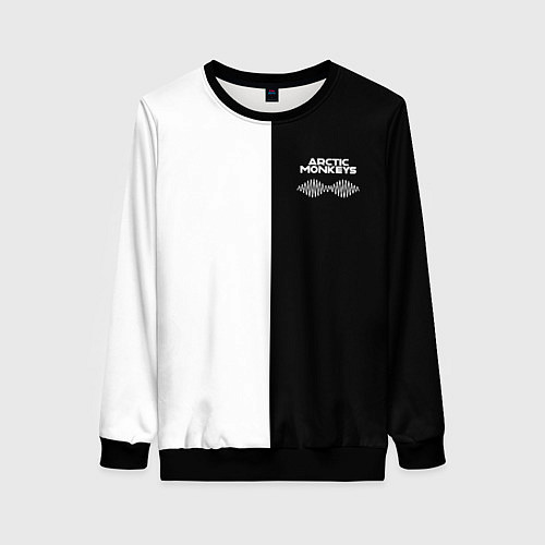Женский свитшот Arctic Monkeys - черное и белое / 3D-Черный – фото 1