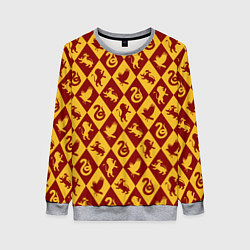 Свитшот женский Гарри Поттер факультеты, цвет: 3D-меланж