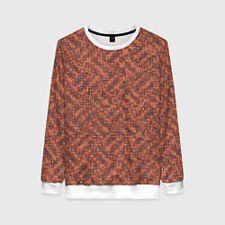 Свитшот женский Медно-коричневый текстурированный, цвет: 3D-белый