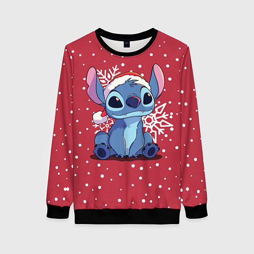 Женский свитшот Новогодний Стич / 3D-Черный – фото 1
