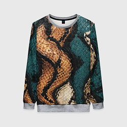 Свитшот женский Кожа в змеином стиле, цвет: 3D-меланж