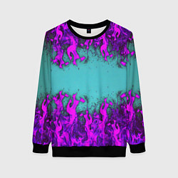 Свитшот женский Фиолетовое пламя, цвет: 3D-черный