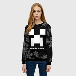 Свитшот женский Снежный Minecraft, цвет: 3D-черный — фото 2