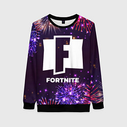 Свитшот женский Праздничный Fortnite, цвет: 3D-черный