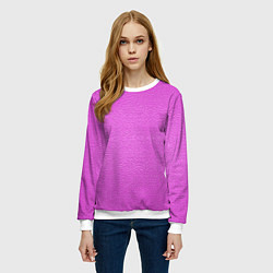Свитшот женский Текстура розовой кожи, цвет: 3D-белый — фото 2