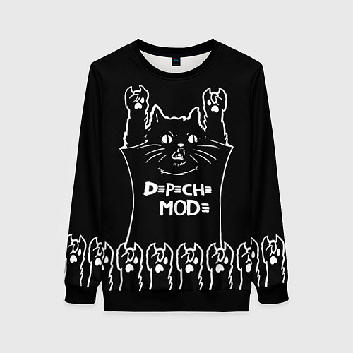 Женский свитшот Depeche Mode: cat rock / 3D-Черный – фото 1