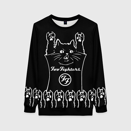 Женский свитшот Foo Fighters: cat rock / 3D-Черный – фото 1