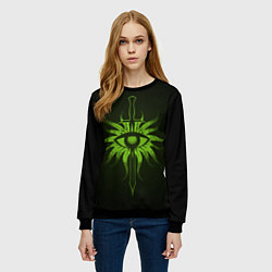 Свитшот женский Dragon Age Inquisition logo, цвет: 3D-черный — фото 2